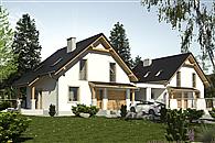 Turkawka II z garażem i wiatą bliźniak [A1-BL]