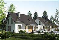 Turkawka z garażem i wiatą bliźniak [A1-BL]