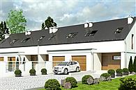 Makolągwa z garażem 1-st. szereg&oacute;wka [A-SZ]