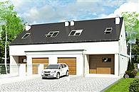 Makolągwa z garażem 1-st. bliźniak [A-BL1]