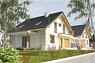 Nowinka V z garażem i wiatą bliźniak [A1-BL1]