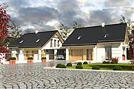 Nowinka VI z garażem i wiatą bliźniak [A1-BL1]