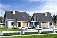 Biała z garażem i wiatą bliźniak [A1-BL]