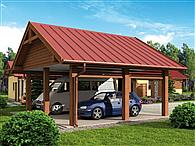 W4 wiata garażowa dwustanowiskowa