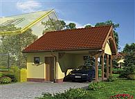 GP6 projekt wiaty garażowej dostawianej